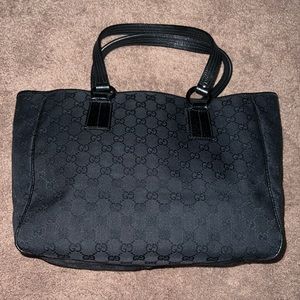 GUCCI Canvas & Leather Tote